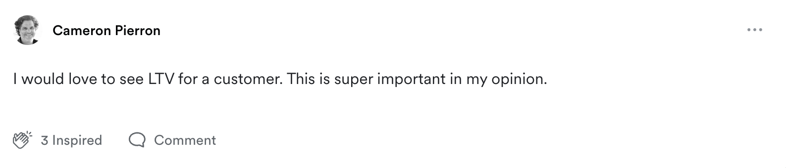 Customer quote about requested dashboard features
