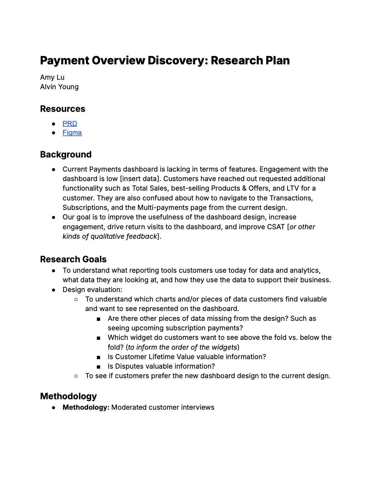 Research plan screenshot