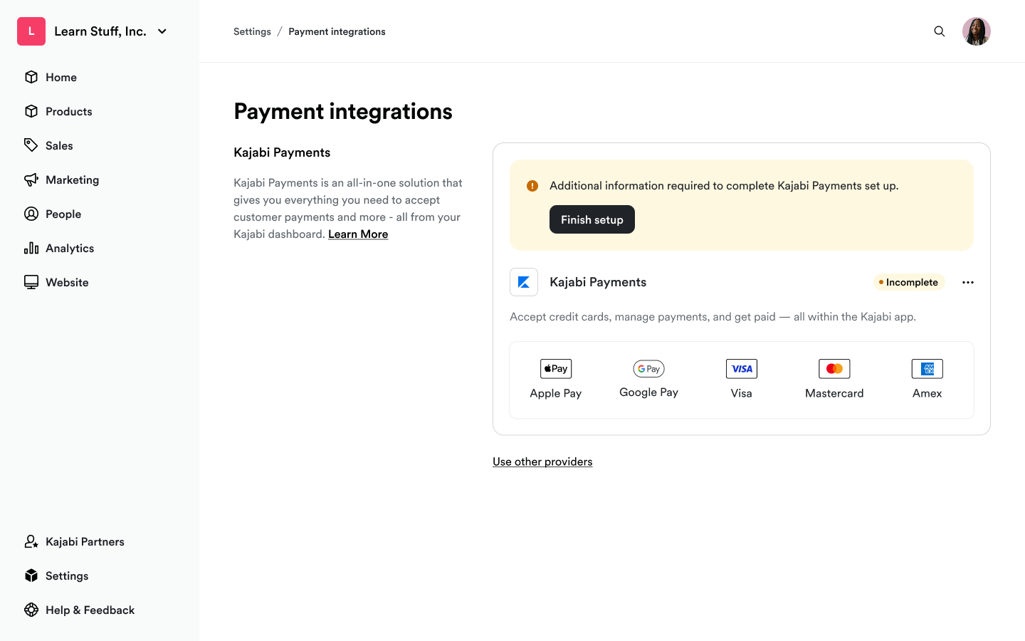 Stripe payment integrations onboarding