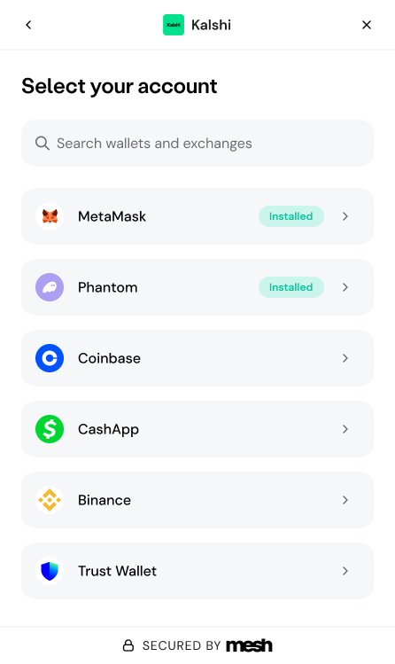 Select your account