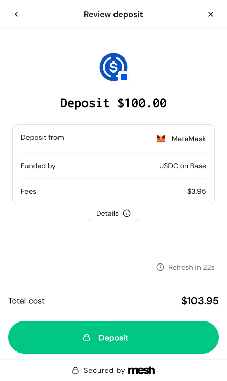 Review deposit